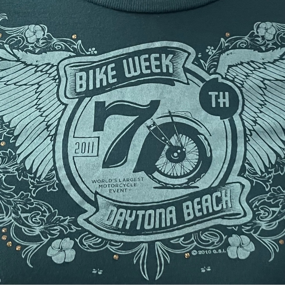 Daytona Beach 70th Bike Week 2011 Tee T-Shirt Medium M - Picture 2 of 6